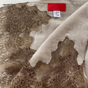 VALENTINO Cashmere + Silk Lace Trim Scarf GORGE!